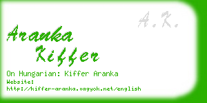 aranka kiffer business card